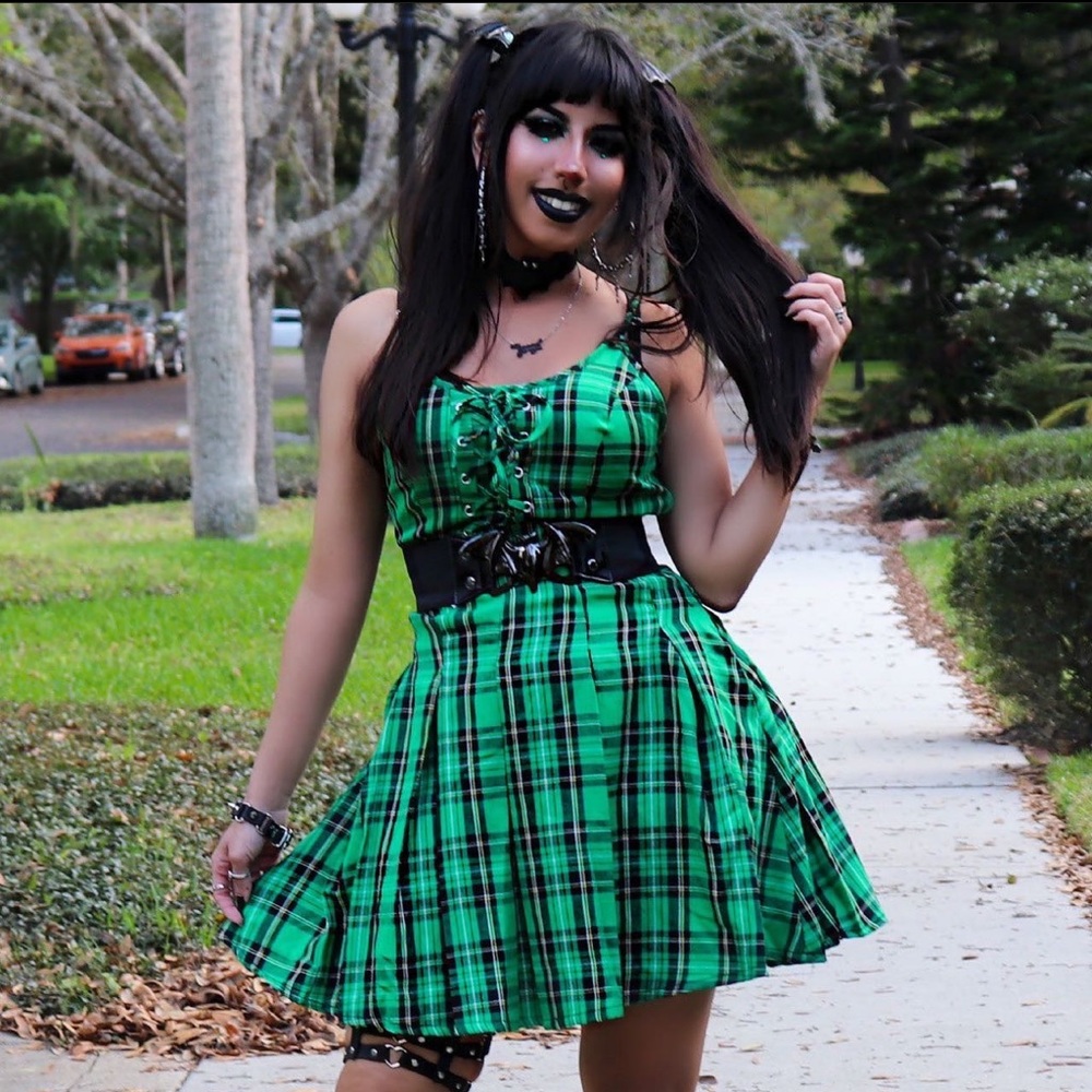 Green plaid hot topic dress